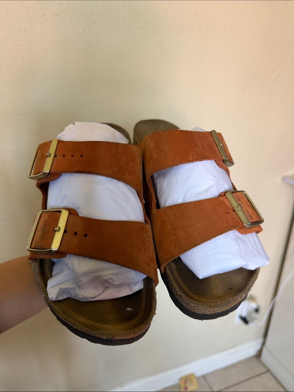 Birkenstock Arizona Soft Footbed Suede Leather Mink ? Size 8 burnt orange - Picture 5 of 14